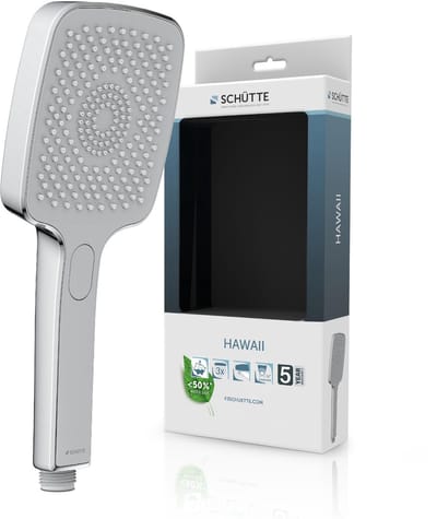 SCHÜTTE HAWAII Handdouche - Douchekop hoekig - Chroom/Lichtgrijs