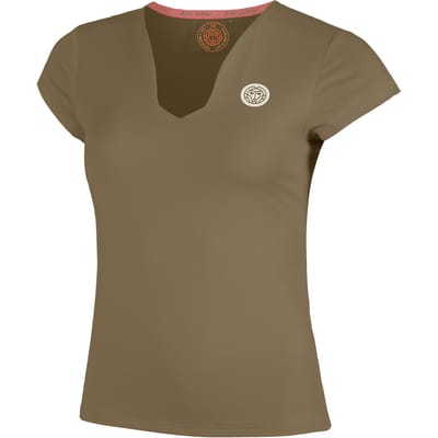 BIDI BADU Spectrum V-Neck T-shirt Dames-Bruin