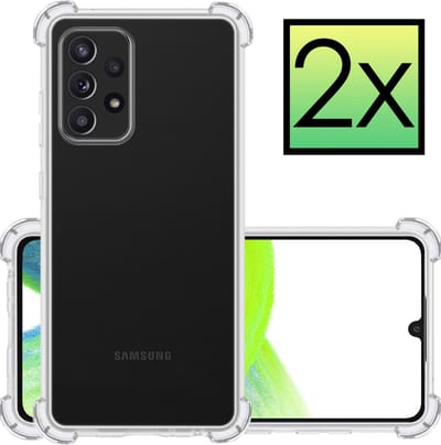 Hoesje - 2 Stuks - Geschikt voor Samsung Galaxy A33 - Sterk & Shockproof - Siliconen Case - Back Cover - Telefoon Hoes Shock Proof - Transparant
