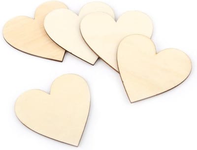 Hartvormig hout, 10 stuks natuurlijk hout, liefdeshartvorm, houten versiering, romantisch liefdeshart, snijplank voor bruiloften, plaquettes (80 mm)