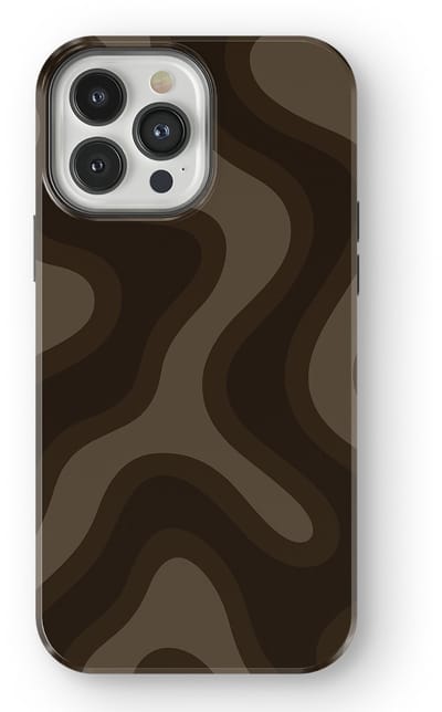 DripCase Curvy Lines Hoesje geschikt voor iPhone 13 Pro Max | Backcover met Mag | Design Tough Case geschikt voor iPhone 13 Pro Max Espresso Wave