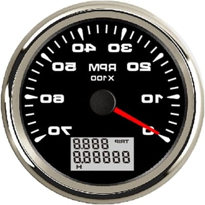 Toerenteller Universeel - LCD Toerenteller - Motorprestaties Monitoren - IP67 Waterdicht - 85mm Diameter - Zwart