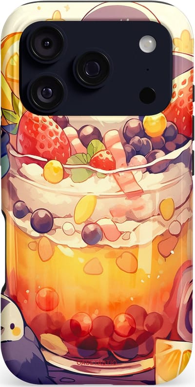 Casetastic hoesje geschikt voor Apple iPhone 17 Pro - MagSafe - Dubbellaagse bescherming - Pinguïn Cocktail - Fashion Case - Crème Perzik Goud Koraal