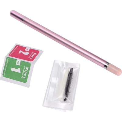 Stylus Pen 2 in 1 Capacitieve Touchscreen Pennen met Vervangende Punten Reinigingszakje voor Mobiele Telefoons roze