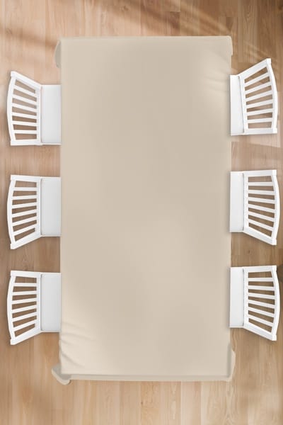 Tafelkleed - Tafellaken - 130x260 cm - Beige - Effen kleur - Binnen en Buiten
