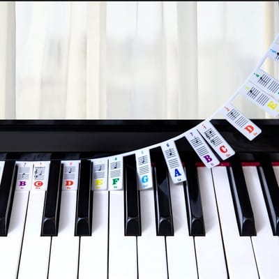 Bladmuziek Gids voor Beginners - Afneembare Silicone Toetsenbord Etiketten voor 88/61/54/49/37 Toetsen