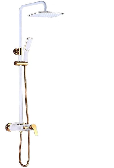 DailySupplies® Regendouche Zonder Kraan - Regendouchekop - Regendouches - Regendoucheset - Wit met goud