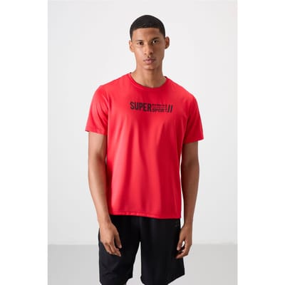 Heren Geprinte T-shirt met Ronde Hals