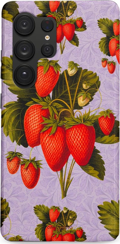 Casetastic Hoesje Geschikt voor Samsung S25 Ultra - Stijlvolle Beschermende Duo-layer Case - Wilde aarbei