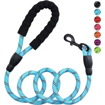 Sterke nylon hondenriem Huisdierriemen met comfortabele gevoerde handgreep Reflecterend voor kleine middelgrote grote honden Lijn trekken slepen Labrador 0.8cm 150cm