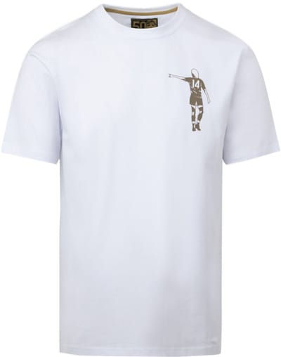 Cruyff - Dos Rayas Print T-Shirt - Wit/ Goud