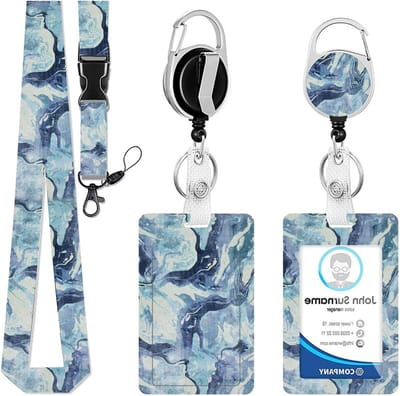 ID Kaart Houder met Lanyard, Ideaal voor Kinderen, Studenten en Professionals - Bescherm je Buskaart en ID met Stijlvolle Golfpatroon Case