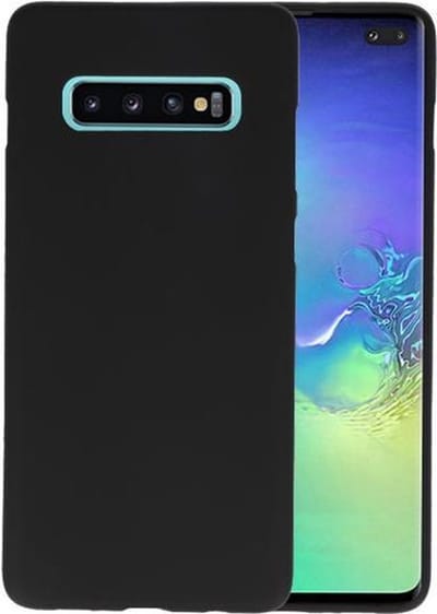 Bestcases Color Telefoonhoesje - Backcover Hoesje - Siliconen Case Back Cover voor Samsung Galaxy S10 Plus - Zwart