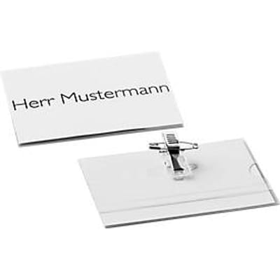 Naambadges met combiklem - 45 x 75 mm - pak van 25 stuks - ons merk Schäfer Shop Select