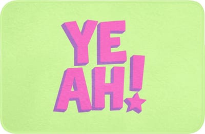 WC mat 60x40 cm - Antislip - Groen - Neon - Quote - Toiletmat - Vloermat - Douchemat - Toilet tapijt - Toiletmatten