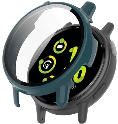 Stravo Screen protector case voor Garmin Vivoactive 5 - Full Cover Hard Case / Beschermend Hoesje - Groen - Garmin Smartwatch screenprotectors