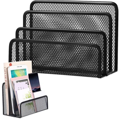 Dailygoods- Bureau Organizer 3 Niveaus - Brievenbak - Documenten Organizer - Bureau Accessoires - Metalen - Roestvrij Staal - Compact Design - Documentenorganizer