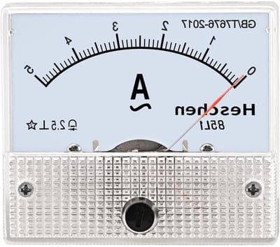 Stroommeter Ammeter - Ampèremeter Tester - Elektrische Metingen - Paneelmontage - AC 0-5A - Wit