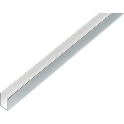 U-profiel Aluminium - Aluminium profiel - Afwerking projecten - Chroom-look oppervlak - 1000 x 10 x 10 mm - Zilverkleurig
