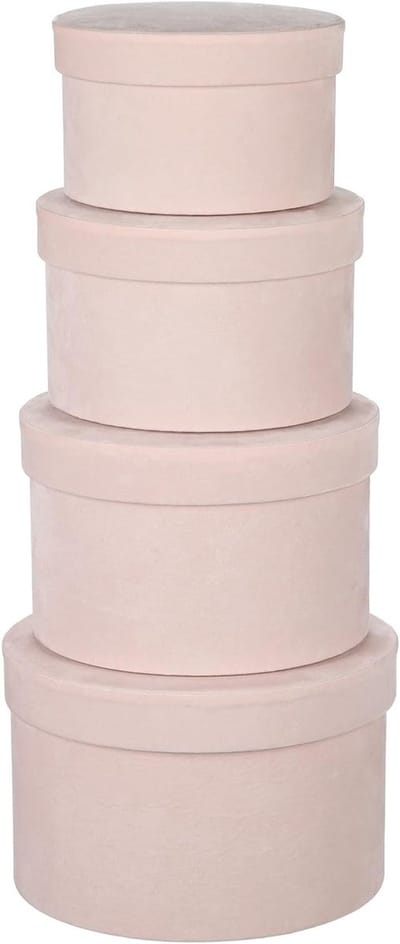 Set van 4 Fluwelen Cadeauboxen met Deksel - Luxe Opbergdozen voor Sieraden, Verjaardag en Moederdag Geschenken