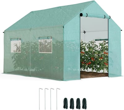 1 stuk - Tunnelkast - Rolling gordijnen deuren ramen - gegalvaniseerd stalen frame - 2x3x2 m - groen