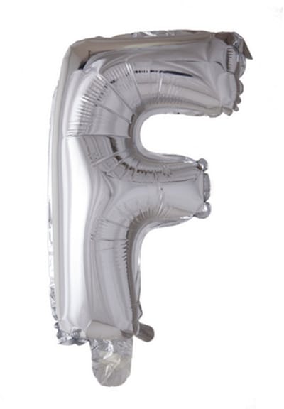 Folie Ballon Letter 16″ F - Zilver | 41 cm