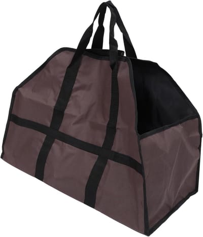Brandhout Opbergtas - Hout Drager - Haardhout Vervoeren - Grote Capaciteit - 61 x 41.5 cm - Donker Kaki