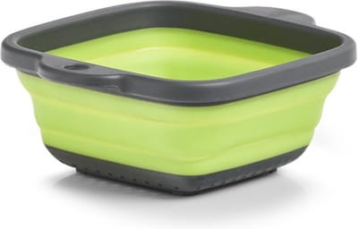 Zeller keuken vergiet/zeef - opvouwbaar - grijs/groen - kunststof - 21,9 x 18 x 7,9 cm - Keukenvergiet