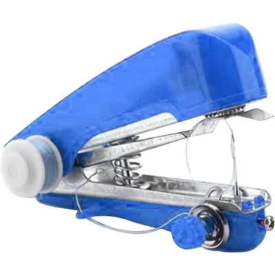Handnaaimachine Draagbaar Mini Handmatig Naaigereedschap Handstikker Voor DIY Handwerk Thuis Reizen Blue