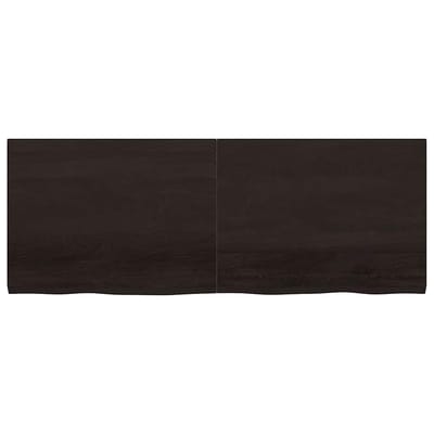 vidaXL - Wandschap - behandeld - massief - eikenhout - donkerbruin