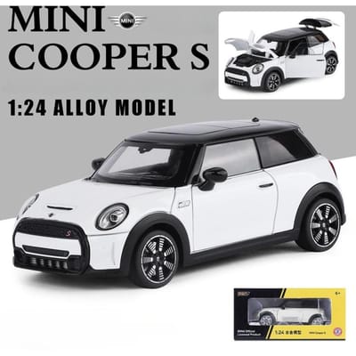 Simulatie 1/24 Bmw Mini Cooper Salloy Auto Model Diecast Speelgoed Voertuig Collectie Miniature Auto Ornament Cadeau Huisdecoratie