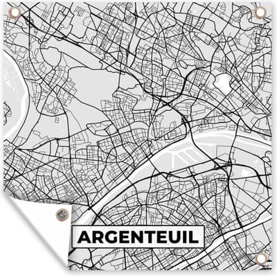 Tuin poster Frankrijk - Plattegrond - Kaart - Tarbes - Stadskaart - 200x200 cm - Tuindoek