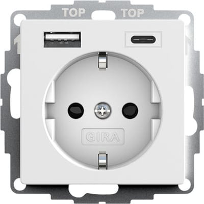 Gira Systeem 55 Dubbele Usb Wandcontactdoos Met Kindbeveiliging - 245927 - E3XYW