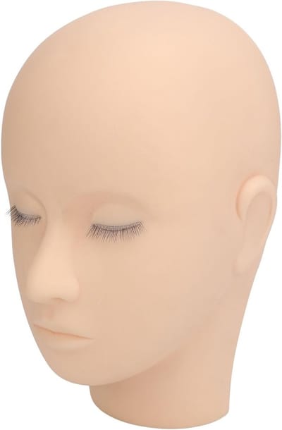 Lash Mannequin Head voor Make-up Oefening en Salon Training - Realistisch Voelen, 3 Darts, Ideaal voor Massage en Schoonheidsspecialisten