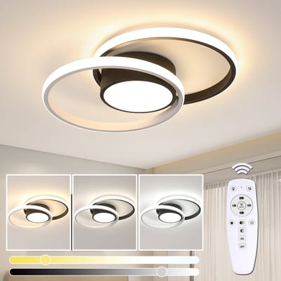 Dimbare LED-plafondlamp, 40W LED-plafondlamp 3000K/4500K/6500K, kroonluchter wit met afstandsbediening voor slaapkamer