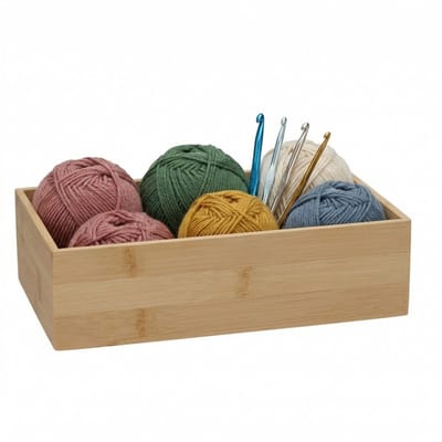 5Five 5Five houten bakje - organizer - bamboe - 25 x 15 x 7 cm - kast en lade verdelers - opslag - sorteerbakje