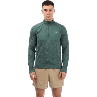 New Balance Heren Heat Grid Half Zip Sporttop (Groen)