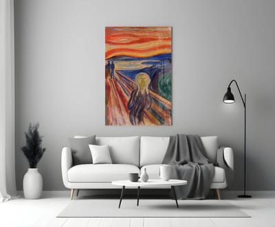 Glasschilderij De Schreeuw – Edvard Munch – Modern Kunst Wanddecoratie – Abstract Schilderij Woonkamer - 90x60 cm