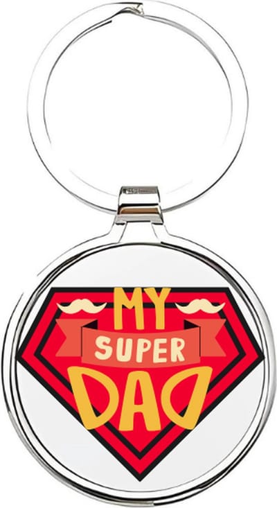Akyol - Super vader Sleutelhanger - papa - Vaders - Vader sleutelhanger - Papa sleutelhanger - Sleutelhanger papa - Familie sleutelhanger - Vaderdag cadeautje - Papa cadeau - Dad - stiefvader - schoonvader - Fathersday - 4 x 7,5 CM