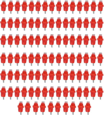 Automatische Kippenwaternippels - Gevogelte Drinkers - Pluimvee Wateren - 360 Graden Waterafvoer - 100 stuks - Rood
