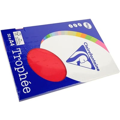 Clairefontaine Trophée - Rood - Kopieerpapier- A4 160 gram - 50 vellen