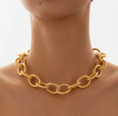 Goudkleurige schakel ketting dames chunky ketting grote schakels minimalistische sleutelbeen ketting statement sieraden voor feest vakantie en dagelijks gebruik