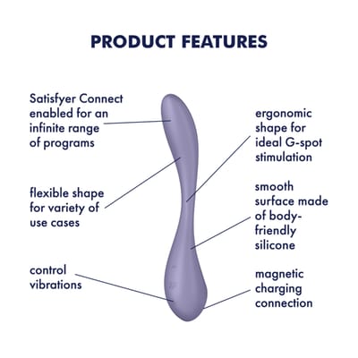 Satisfyer 'G-Spot Flex 5 Connect App', 23 cm, met app, g-spot-vibrator, flexibel, 2 motoren
