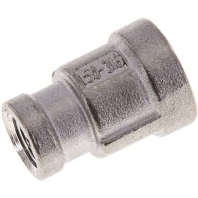 1/4'' NPT x 1/8'' NPT RVS Ronde Sok 16 Bar [2 Stuks]