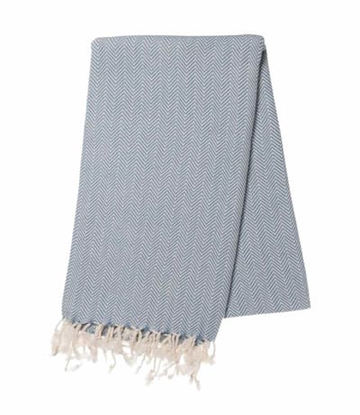Hamamdoek ZigZag Air Blue 220x170cm - 180x100cm - Strandlaken - Saunadoek - Saunalaken - Omslagdoek - Stranddoek - Reishanddoek - Plaid - Zwem Handdoek - Sneldrogende Handdoeken