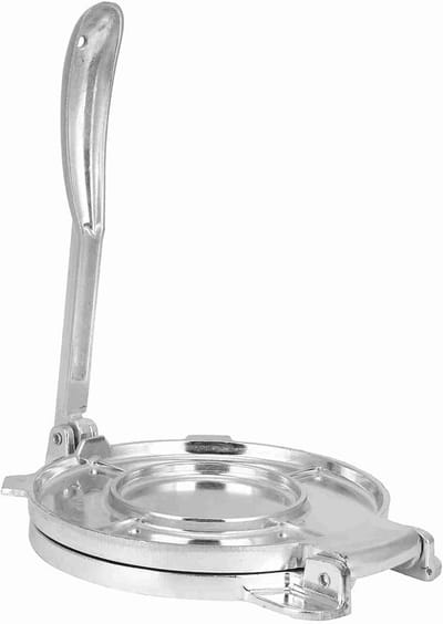 Tortilla Pers - Deeg Pers - Zelf Tortilla's Maken - Inklapbaar Ontwerp - 22x16x8 cm - Zilver