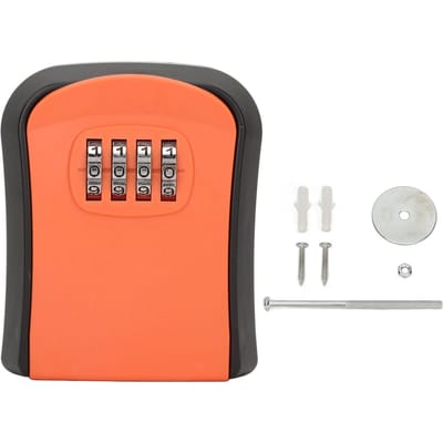 Combinatie Sleutelkluis Wandmontage ABS 4 Cijfer Waterdicht Sleutelopslag Sleutelkluis met 5 Sleutels Capaciteit oranje