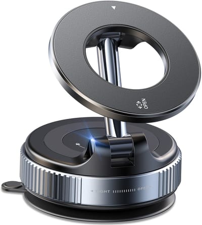 carmdering - Magnetische Autohouder - Telefoonhouder Auto - Zuignap Houder - N58 magneten, 2400gf, 40kg zuigkracht, 360° draaibaar - Voor 7 inch smartphones - Dashboard & voorruit