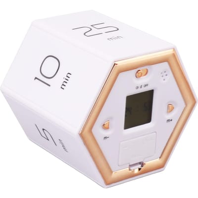 Hex Flip Timer met Stomme Alarmfunctie Magnetische Tijdmanagement Kubus Timer met LCD-scherm voor wit