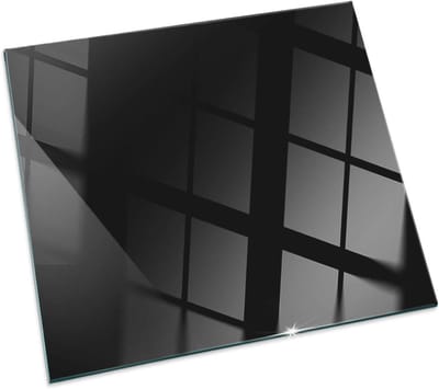 Tafelblad 60x60 cm - Glazen tafelblad - Bescherming en decoratie - Krasbestendig en hittebestendig - 60x60 cm - Zwart glad